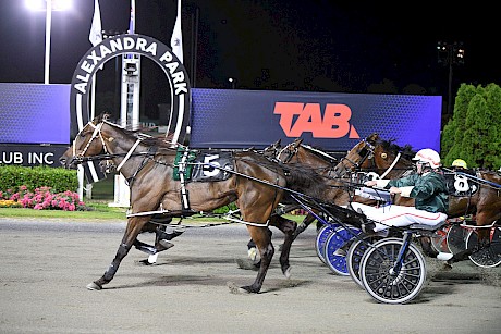 Kevin Kline bombs Invisible and Confederate in a slick 1:53.7 mile rate. PHOTO: Megan Liefting/Race Images.