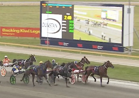 Spritual Bliss turns her head as Harrison Orange runs out of room inside the winner Louezyana at Cambridge.