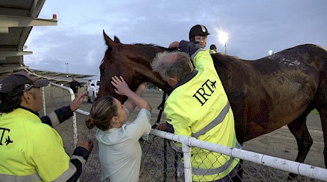 And is eventually caught, with the help of Trackside presenter Nicole Sims