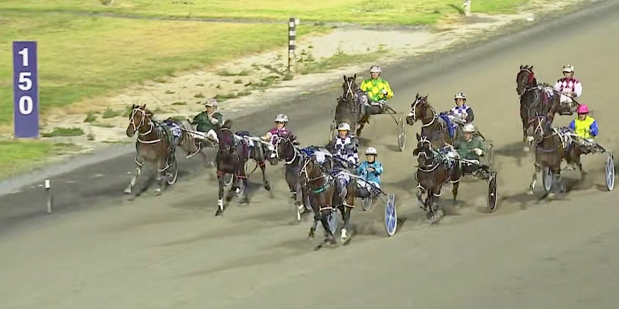 Lincoln Wave, inner, is right up with Jumal and co close to home in the Harness Millions.