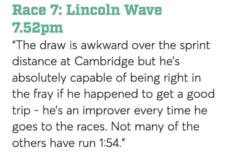 What Ray Green said about Lincoln Wave’s chances.